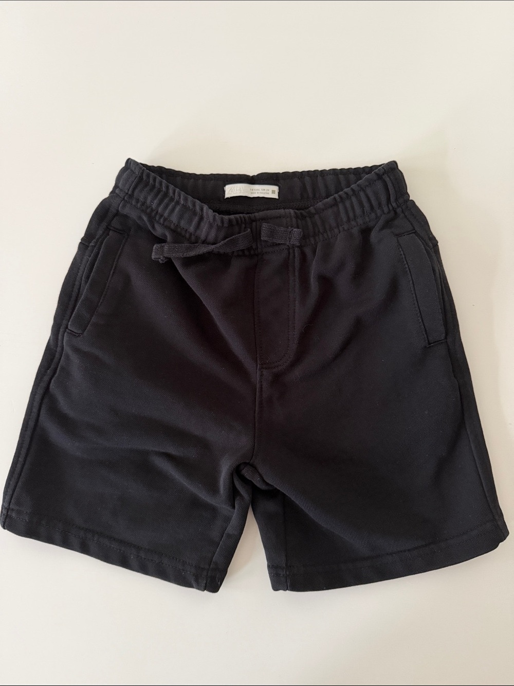 Zara Black Elastic Drawstring Shorts